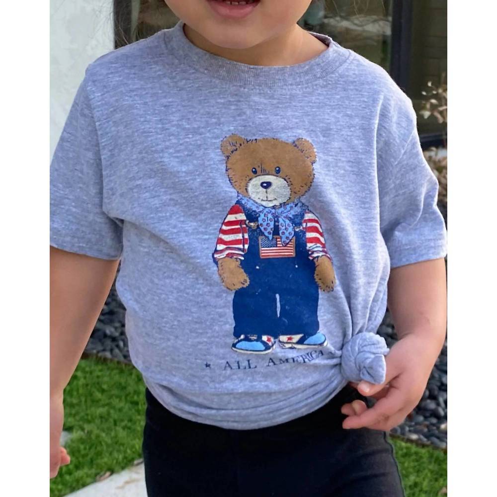 NEW LIVYLU all american bear tee in grey